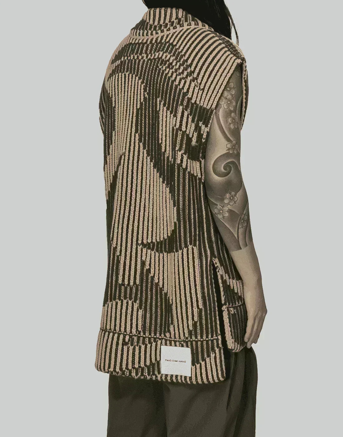 FENG CHEN WANG - JACQUARD OVERSIZED VEST - 082plus