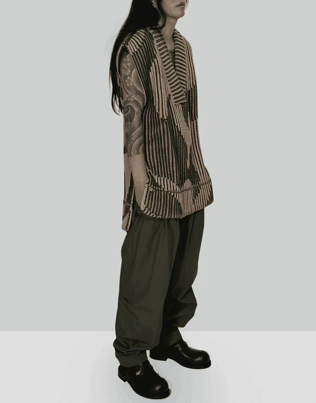 FENG CHEN WANG - JACQUARD OVERSIZED VEST - 082plus