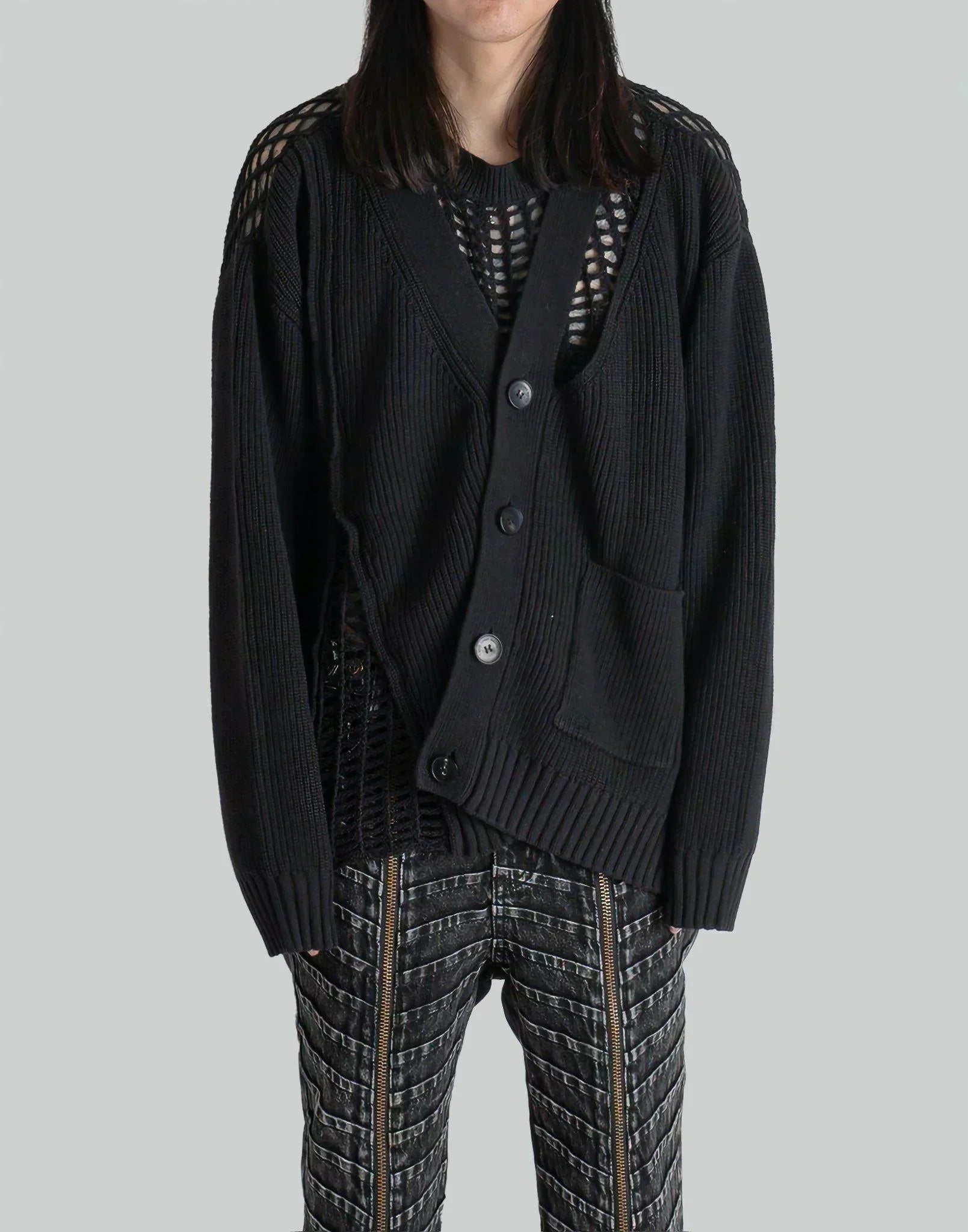 FENG CHEN WANG - JUMPER WITH CARDIGAN PANELS - 082plus