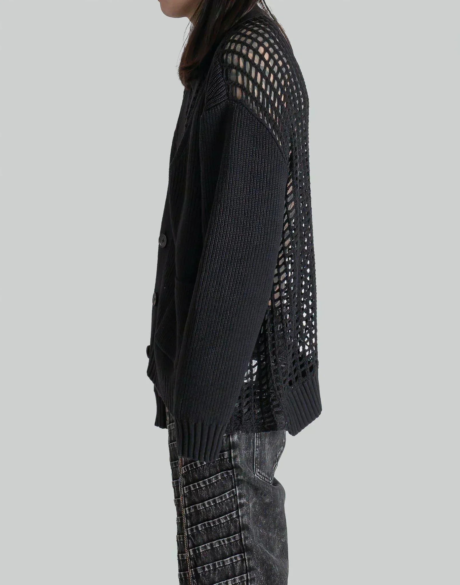 FENG CHEN WANG - JUMPER WITH CARDIGAN PANELS - 082plus