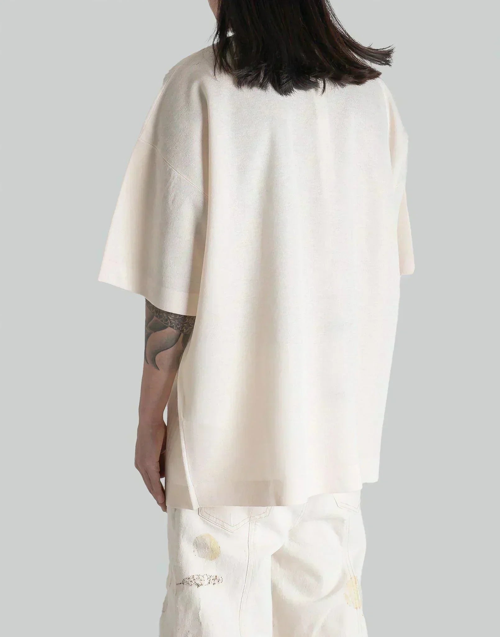 FENG CHEN WANG - KNIT POLO WITH PHOENIX PATTERN - 082plus