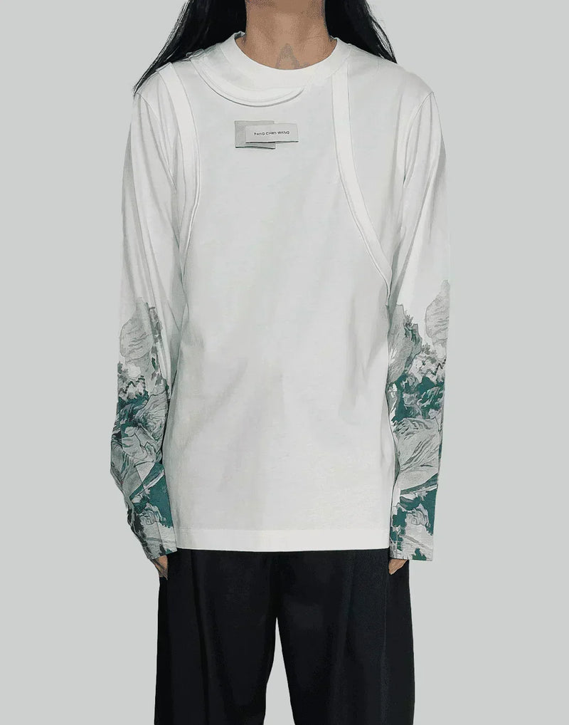 FENG CHEN WANG - LAYERED LANDSCAPE SWEATER - 082plus