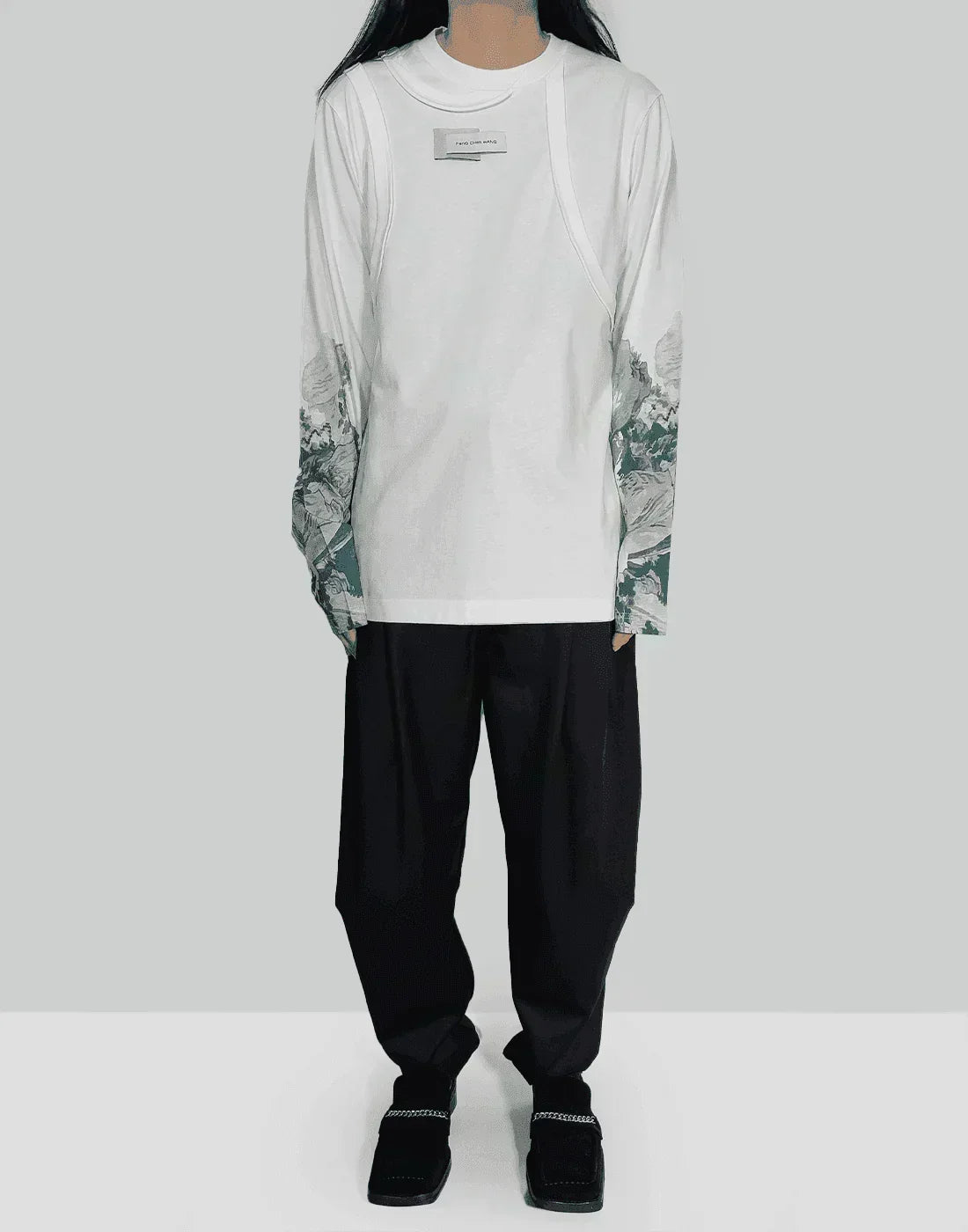 FENG CHEN WANG - LAYERED LANDSCAPE SWEATER - 082plus