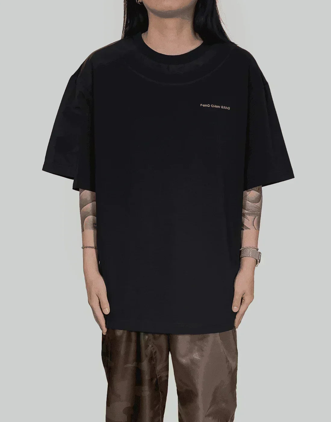 FENG CHEN WANG - LAYERED STITCH DETAIL T-SHIRT - 082plus