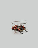 MIXED WOOD BEADING BROOCH