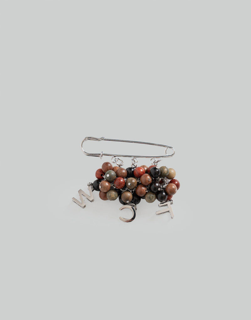 FENG CHEN WANG - MIXED WOOD BEADING BROOCH - 082plus