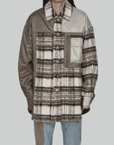 PANELLED FLANNEL SHIRT JACKET