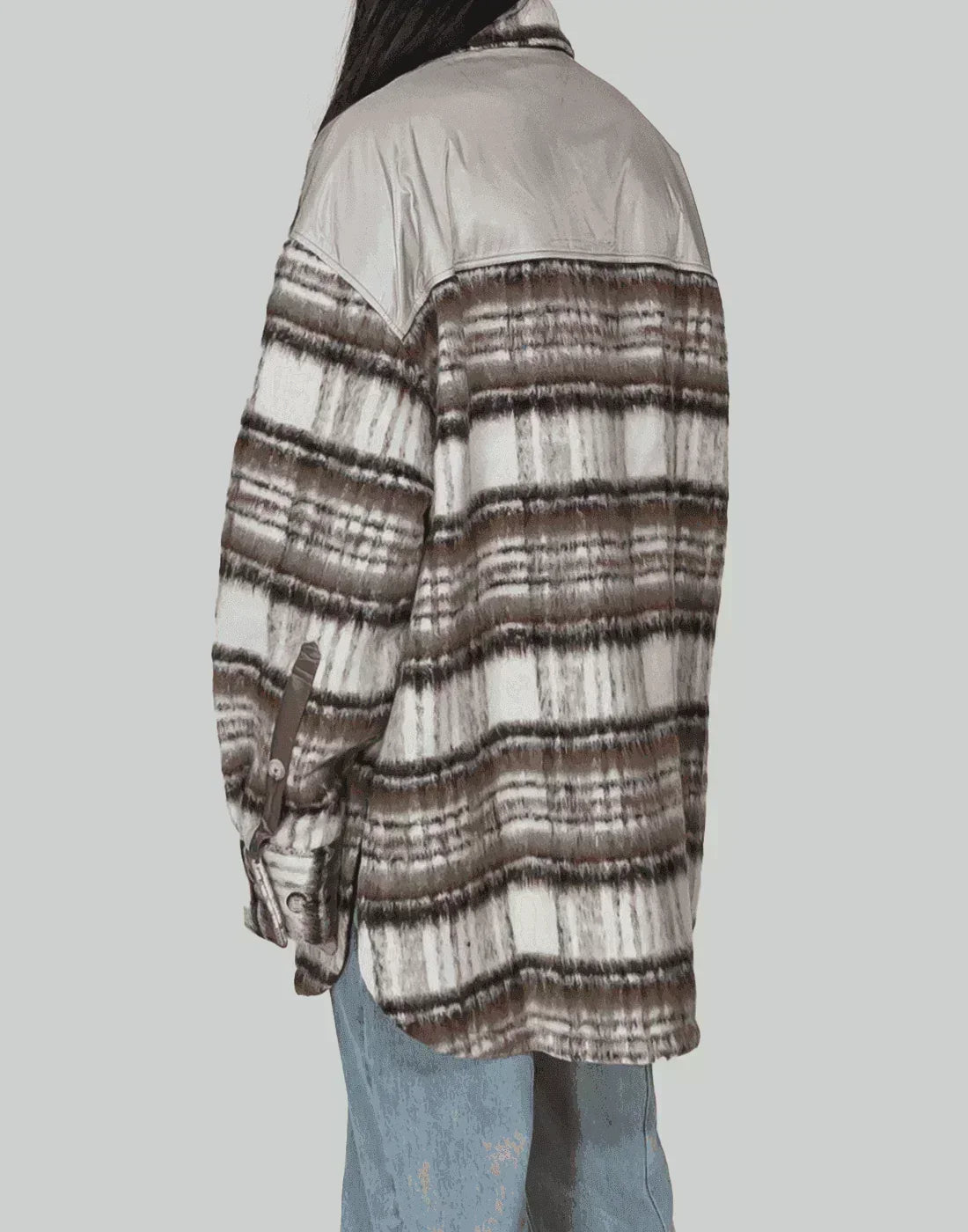 FENG CHEN WANG - PANELLED FLANNEL SHIRT JACKET - 082plus