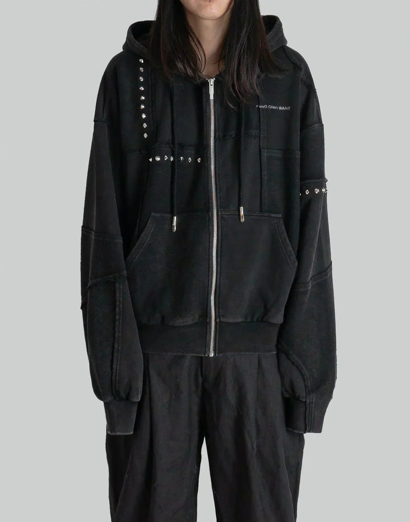 FENG CHEN WANG - PANELLED FULL ZIP HOODIE - 082plus
