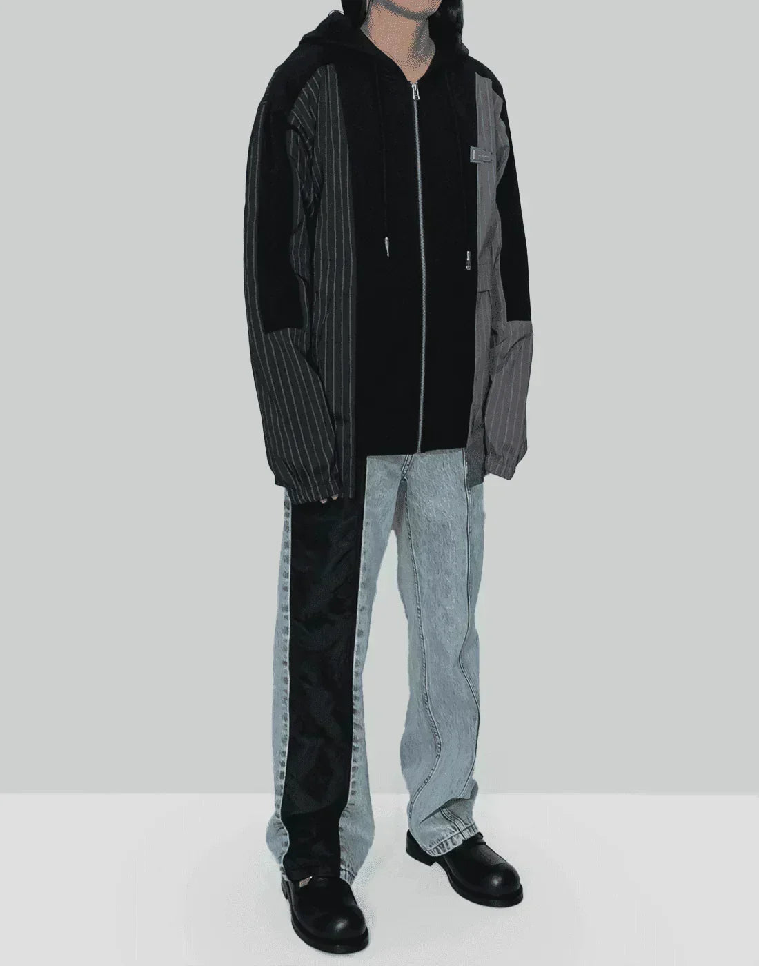 FENG CHEN WANG - PANELLED ZIP-UP HOODIE - 082plus