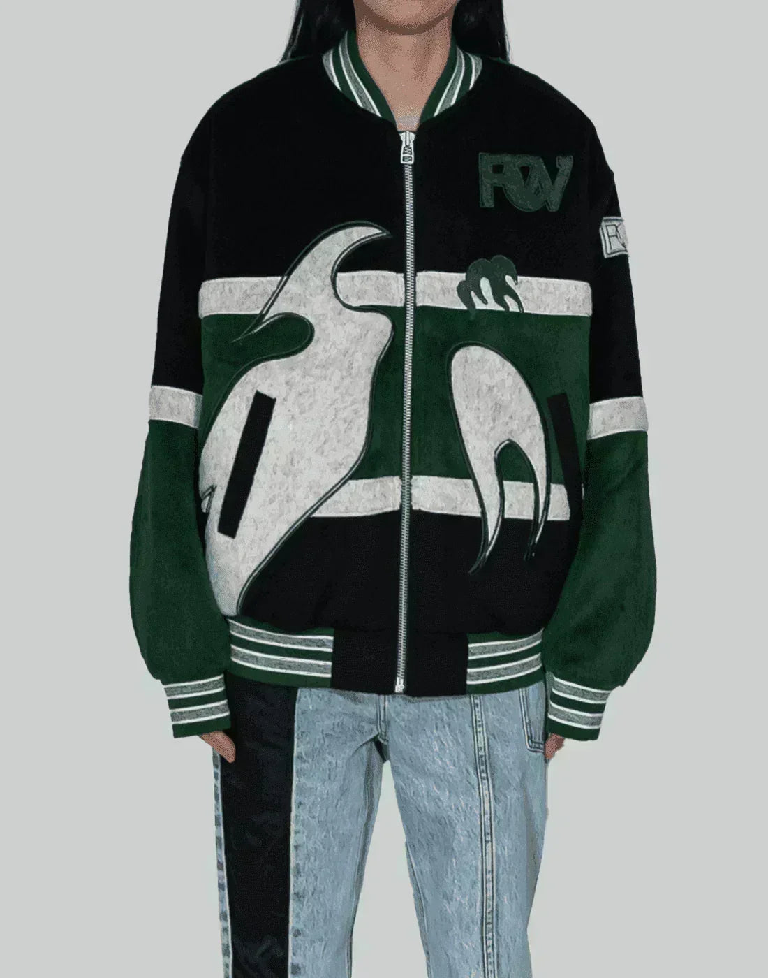 FENG CHEN WANG - PHOENIX EMBROIDERED BOMBER JACKET - 082plus