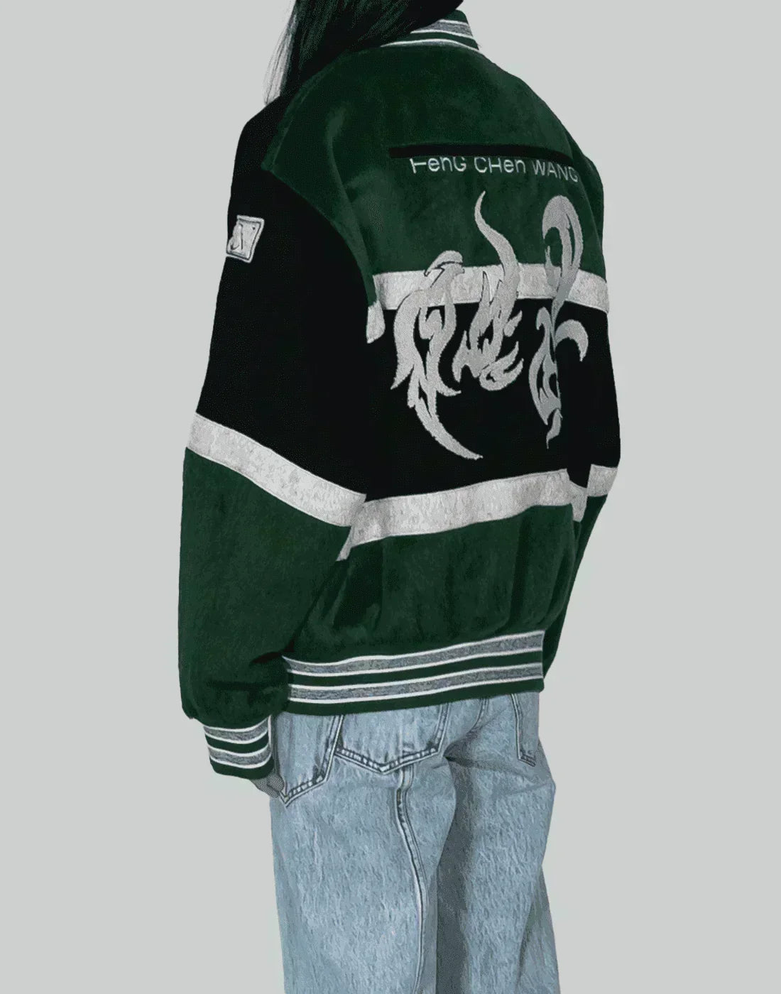 FENG CHEN WANG - PHOENIX EMBROIDERED BOMBER JACKET - 082plus