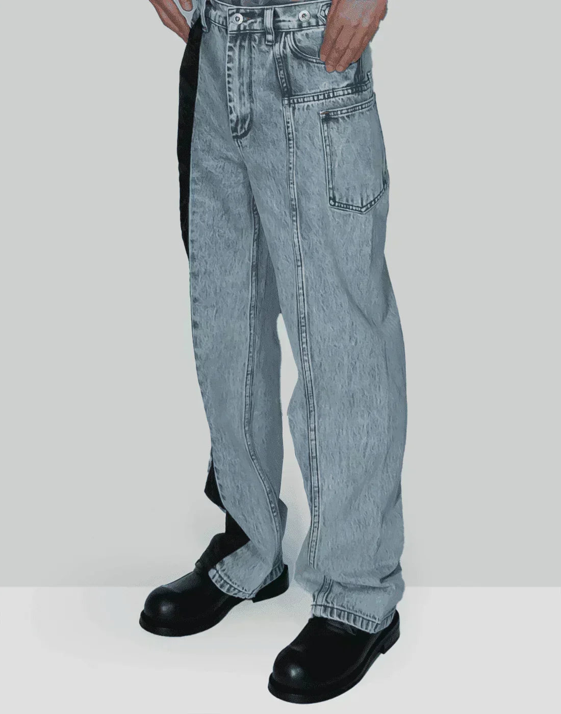FENG CHEN WANG - PHOENIX EMBROIDERY PANELLED JEANS - 082plus