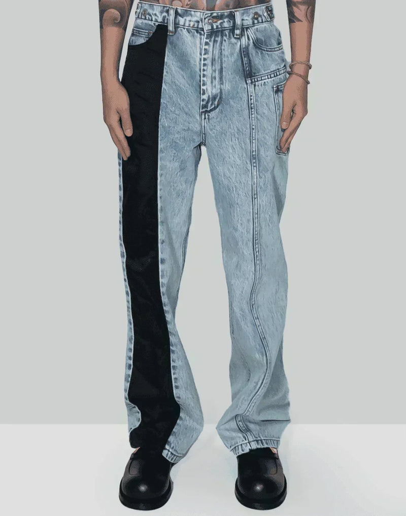 FENG CHEN WANG - PHOENIX EMBROIDERY PANELLED JEANS - 082plus