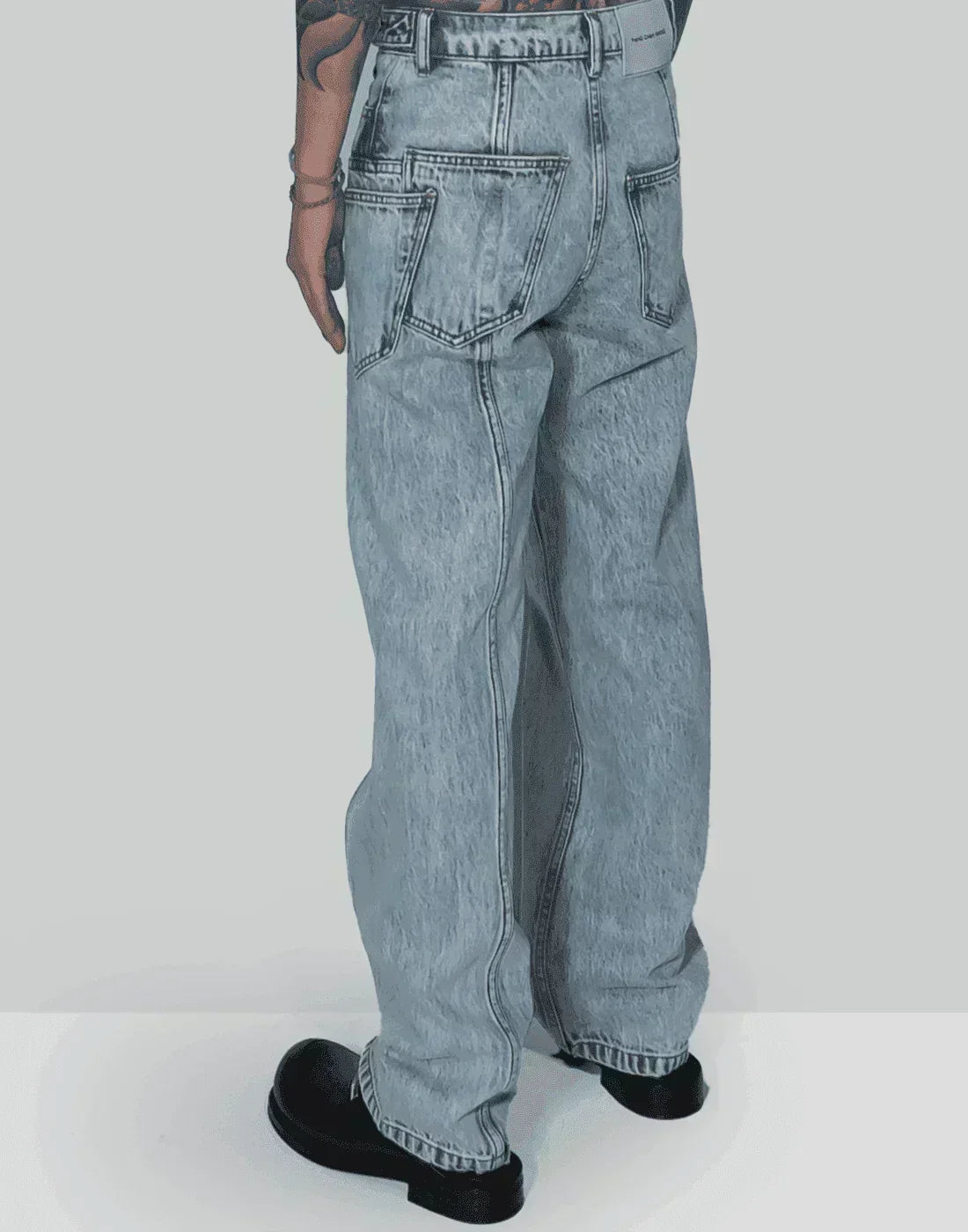 FENG CHEN WANG - PHOENIX EMBROIDERY PANELLED JEANS - 082plus