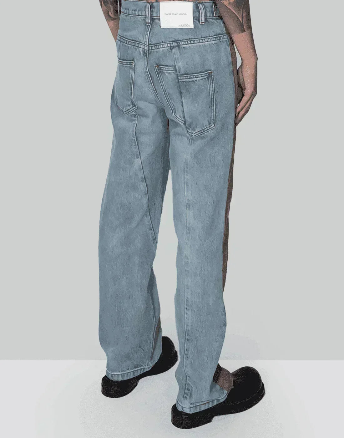 FENG CHEN WANG - PHOENIX EMBROIDERY PANELLED JEANS - 082plus