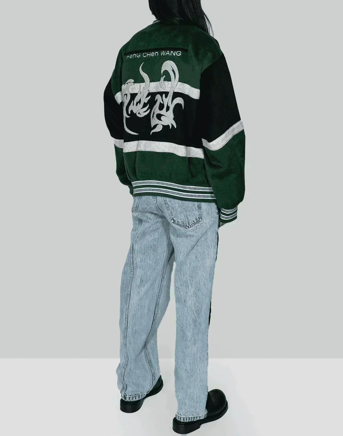 FENG CHEN WANG - PHOENIX EMBROIDERY PANELLED JEANS - 082plus