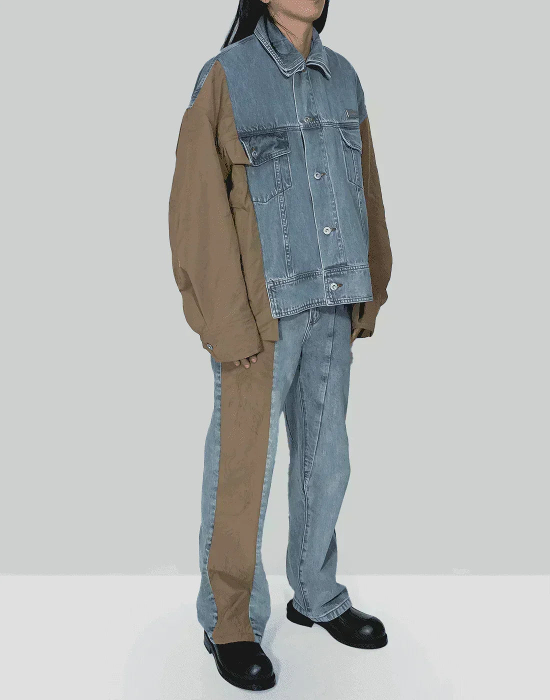 FENG CHEN WANG - PHOENIX EMBROIDERY PANELLED JEANS - 082plus