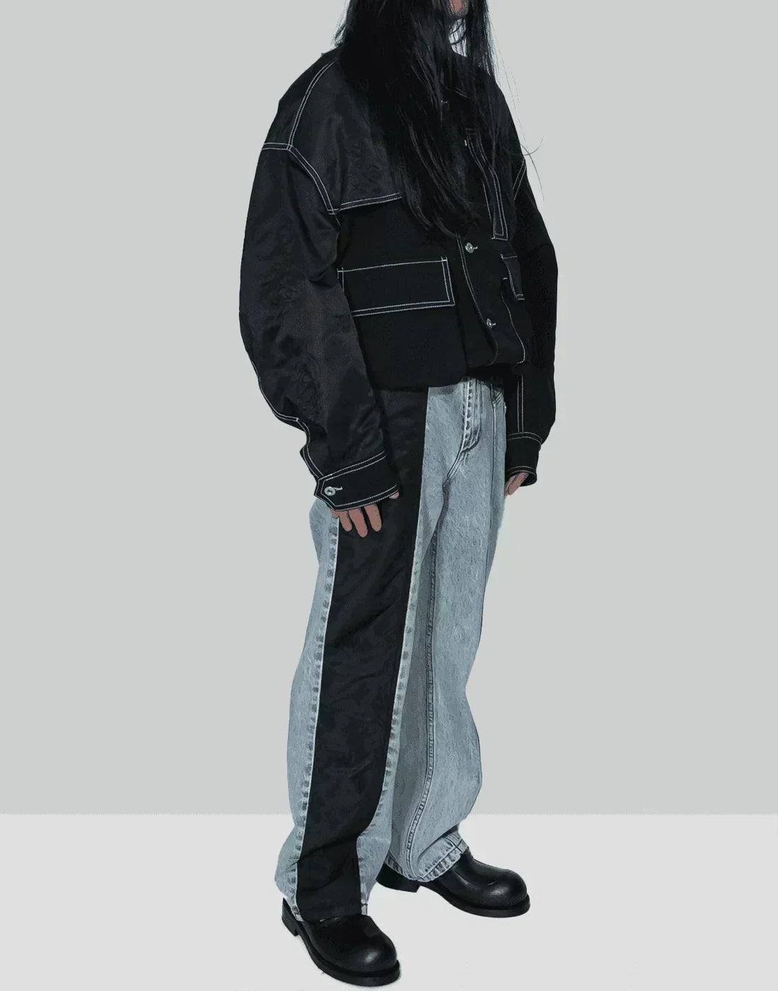 FENG CHEN WANG - PHOENIX EMBROIDERY PANELLED JEANS - 082plus