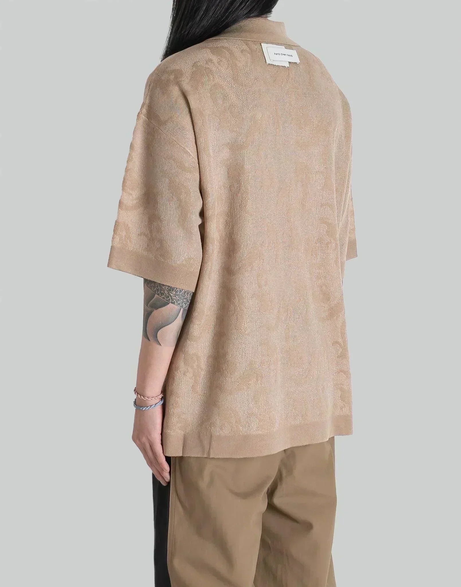 FENG CHEN WANG - PHOENIX TRANSPARENT JACQUARD POLO - 082plus