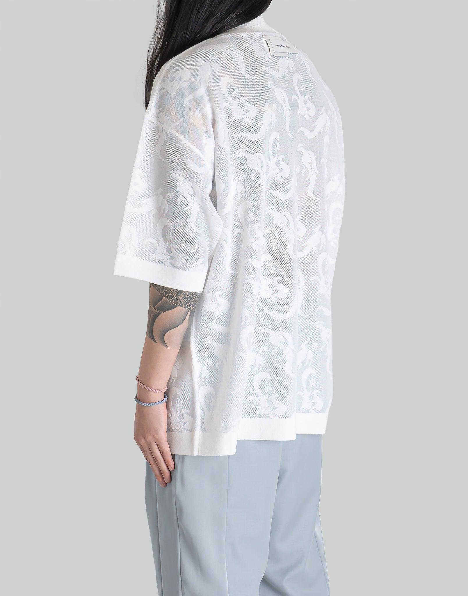 FENG CHEN WANG - PHOENIX TRANSPARENT JACQUARD POLO - 082plus