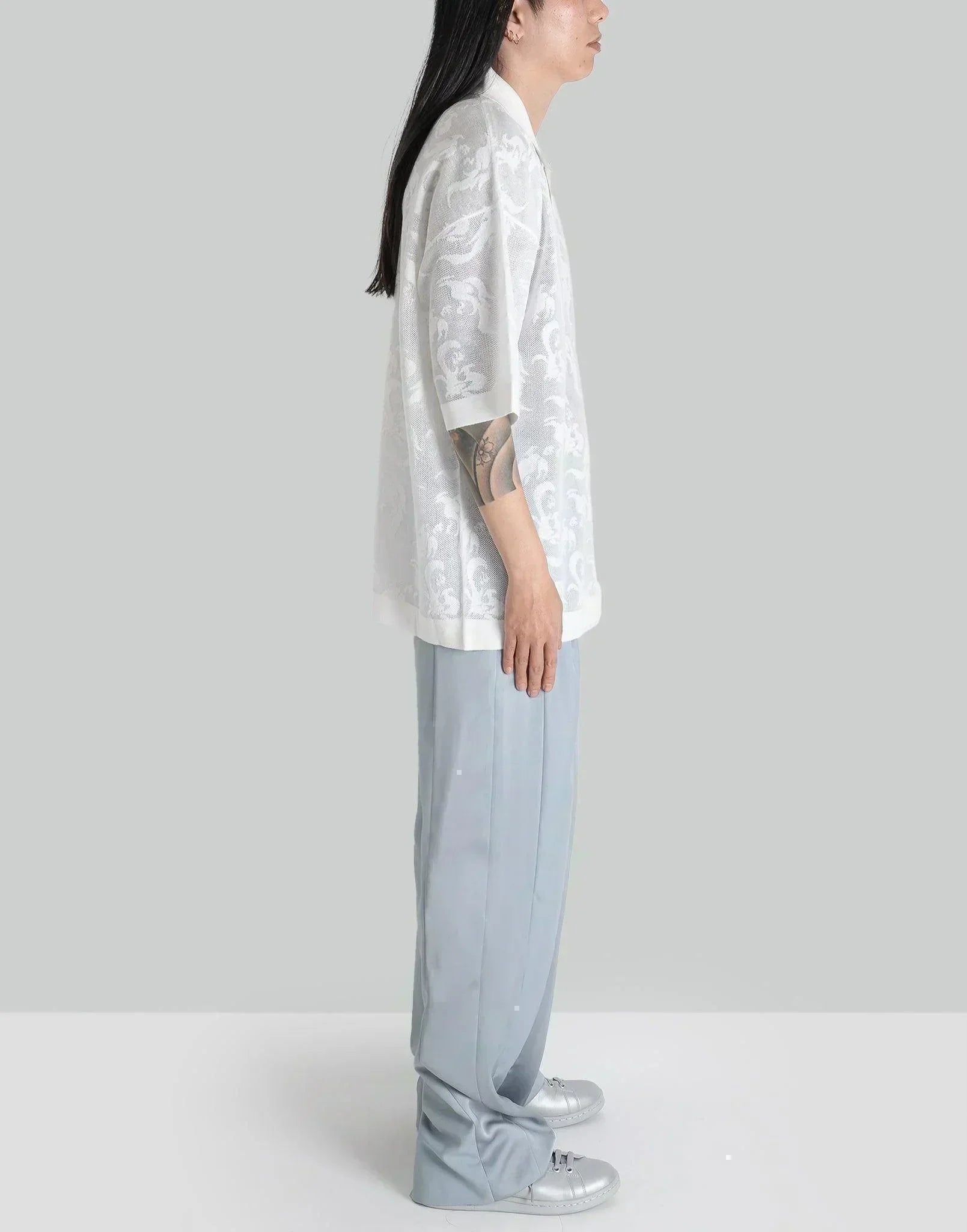 FENG CHEN WANG - PHOENIX TRANSPARENT JACQUARD POLO - 082plus