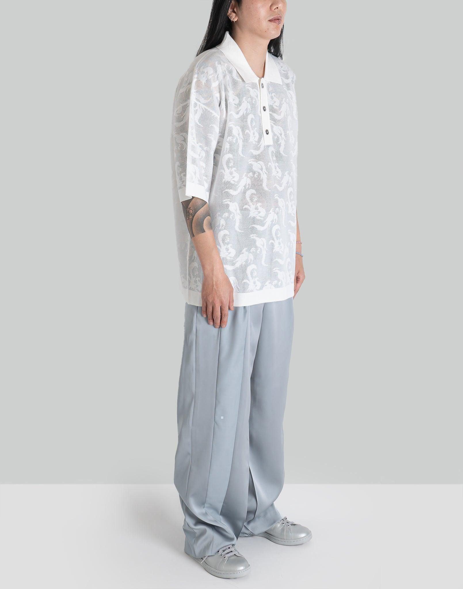 FENG CHEN WANG - PHOENIX TRANSPARENT JACQUARD POLO - 082plus