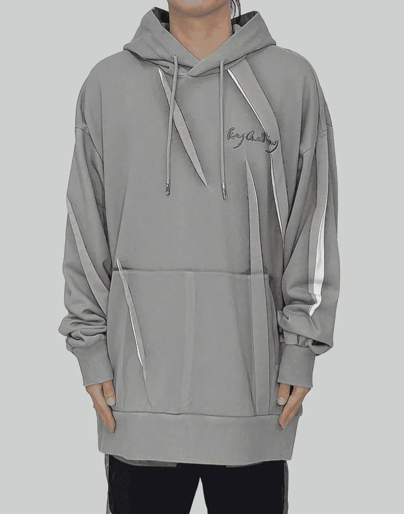 FENG CHEN WANG - PLEATED AND PRINTED HOODIE - 082plus