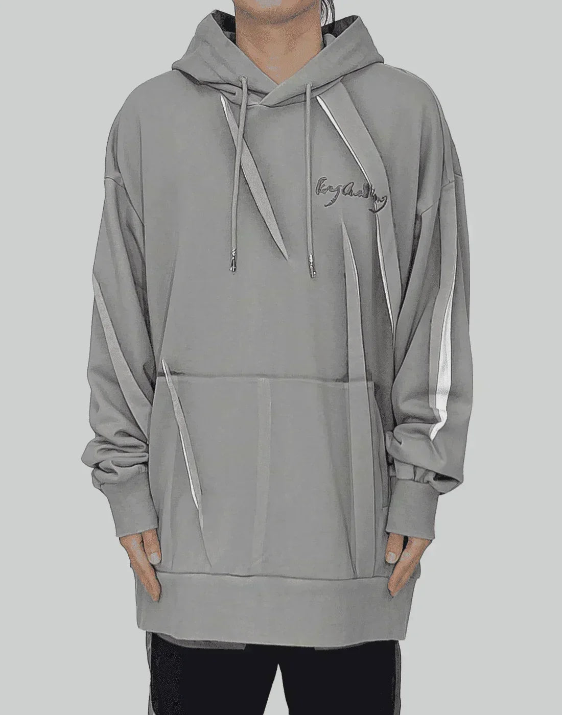 FENG CHEN WANG - PLEATED AND PRINTED HOODIE - 082plus