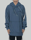 PLEATED AND PRINTED HOODIE