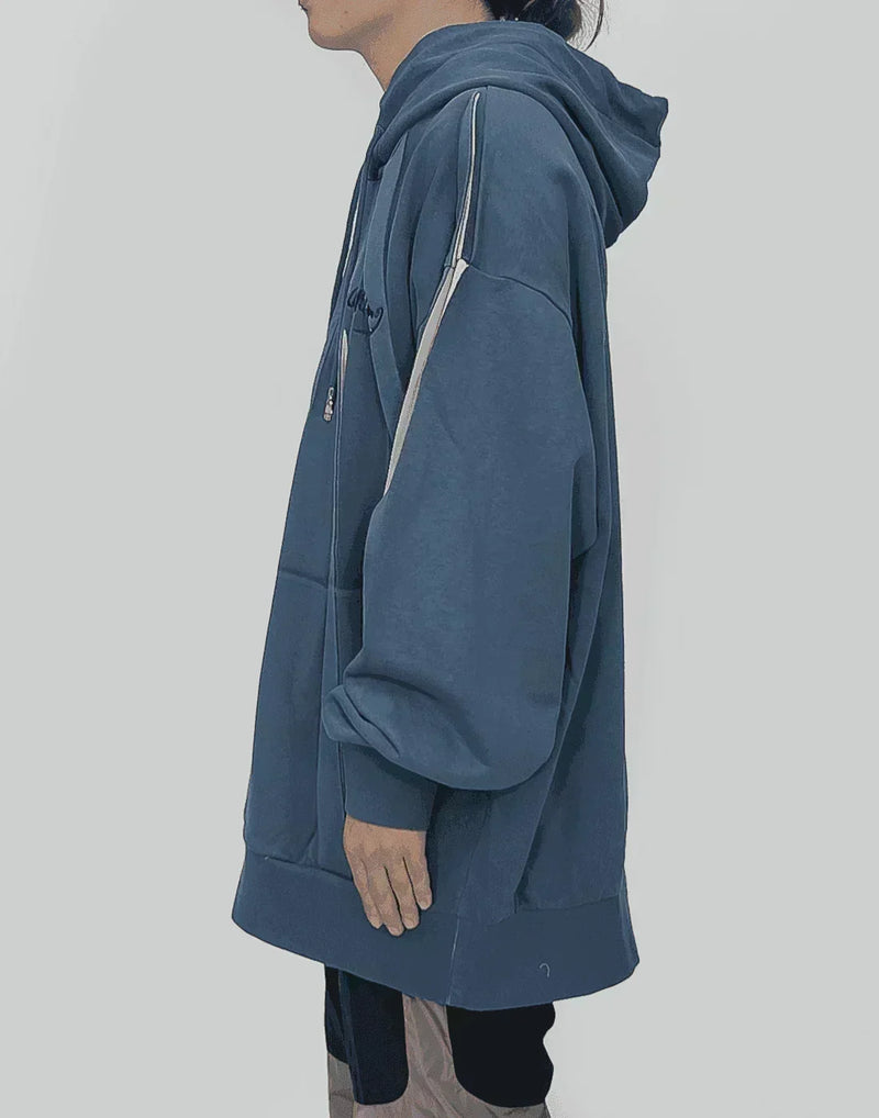 FENG CHEN WANG - PLEATED AND PRINTED HOODIE - 082plus