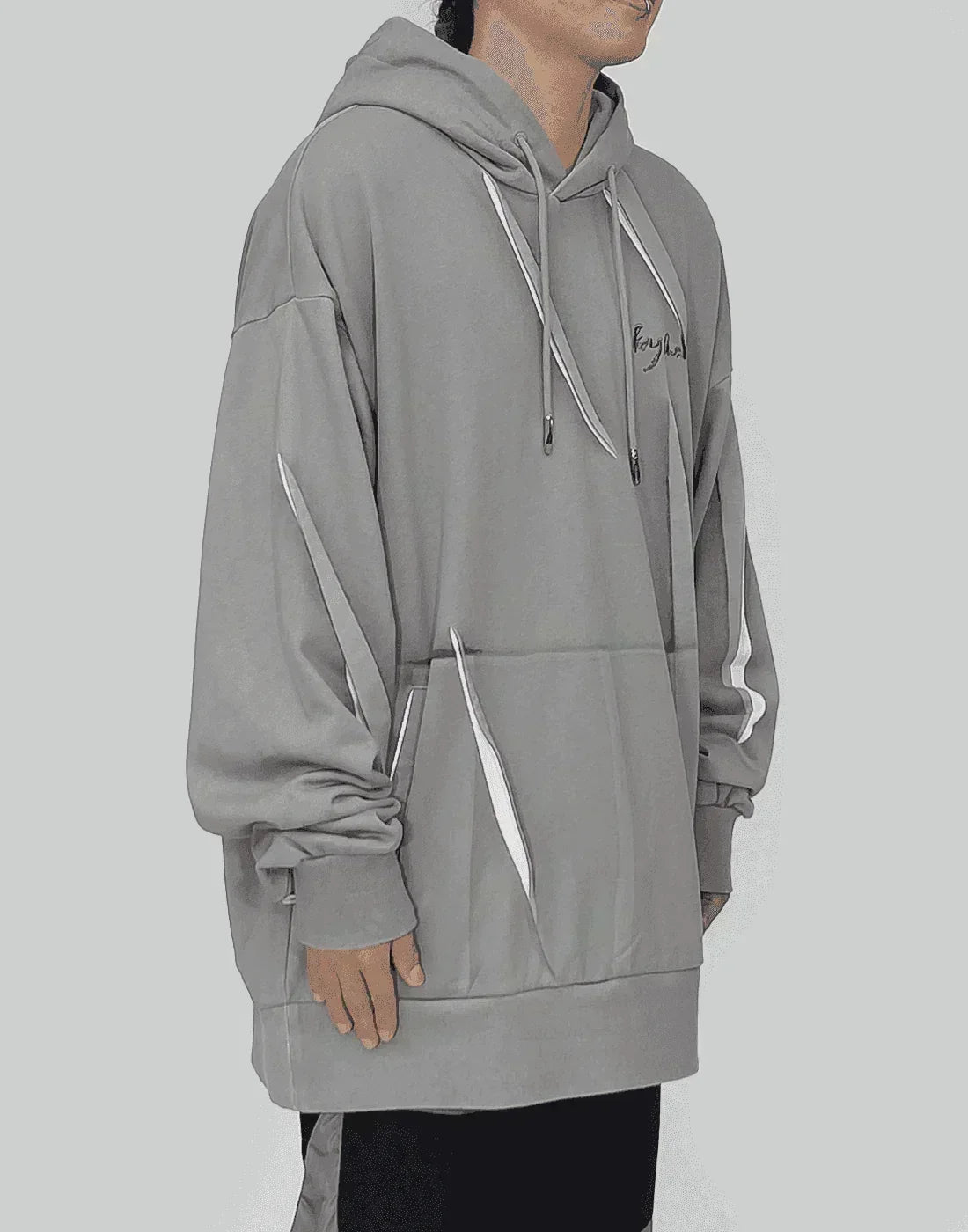 FENG CHEN WANG - PLEATED AND PRINTED HOODIE - 082plus