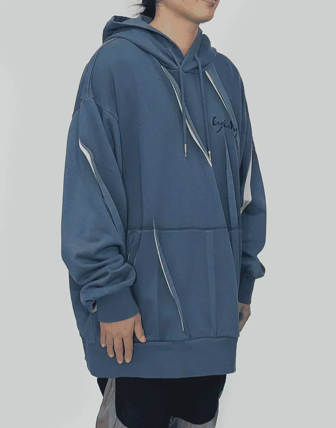 FENG CHEN WANG - PLEATED AND PRINTED HOODIE - 082plus