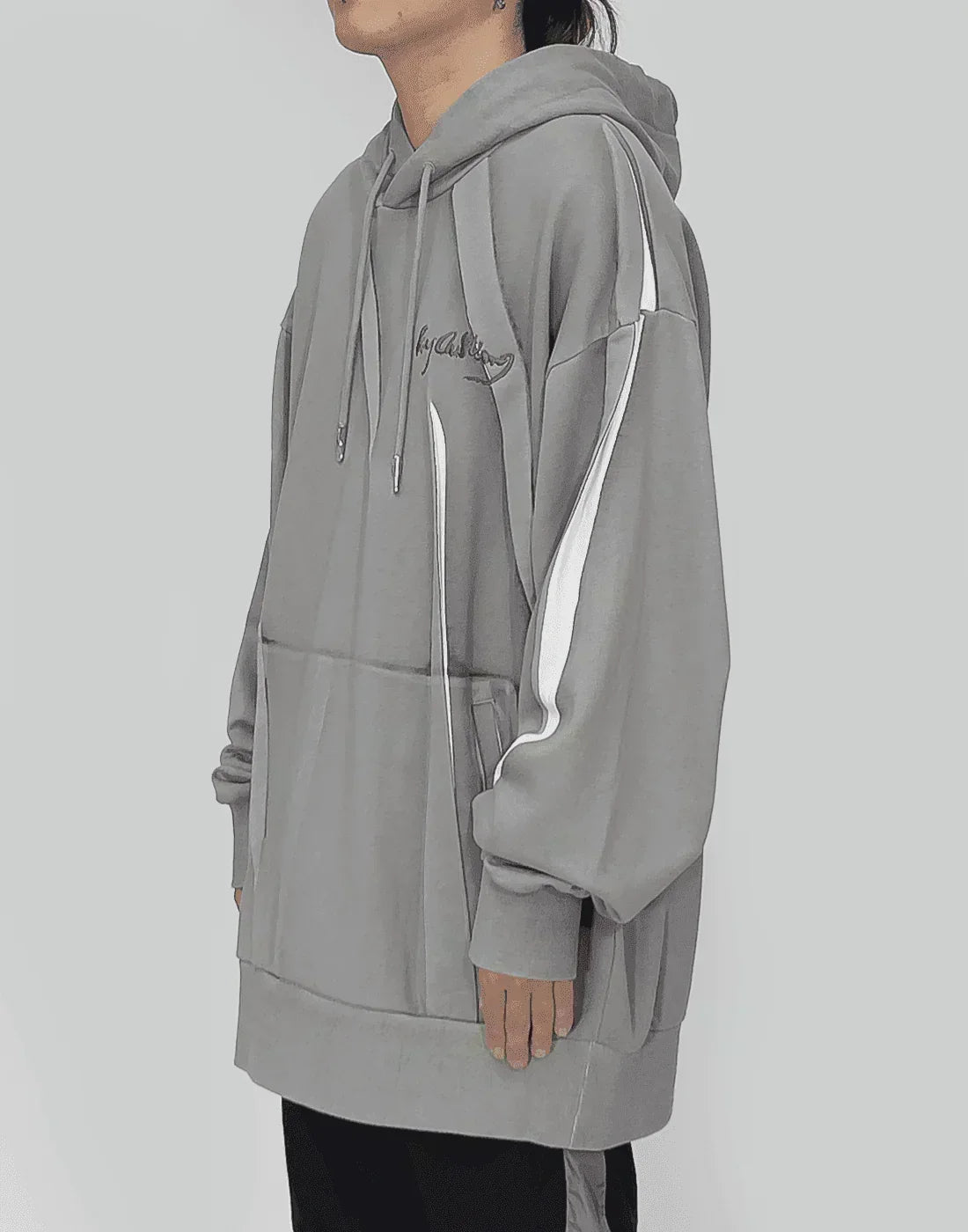 FENG CHEN WANG - PLEATED AND PRINTED HOODIE - 082plus