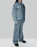 FENG CHEN WANG - PLEATED DENIM JACKET - 082plus