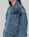 FENG CHEN WANG - PLEATED DENIM JACKET - 082plus