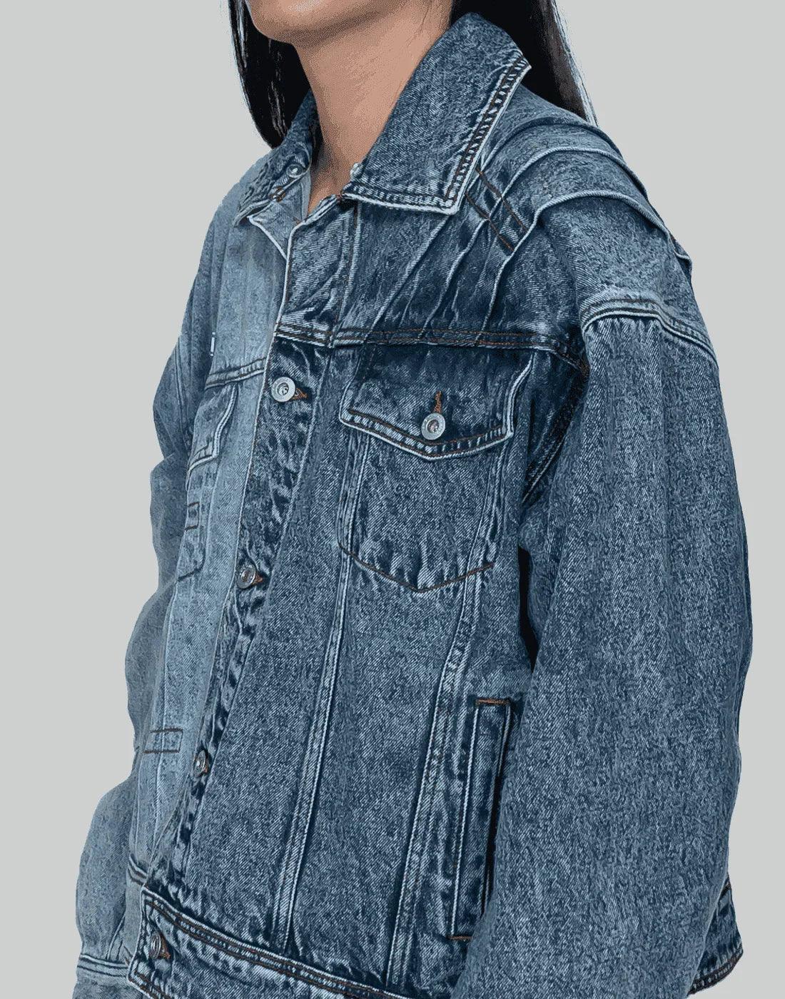 FENG CHEN WANG - PLEATED DENIM JACKET - 082plus