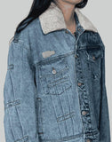 FENG CHEN WANG - PLEATED DENIM JACKET - 082plus