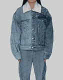 PLEATED DENIM JACKET