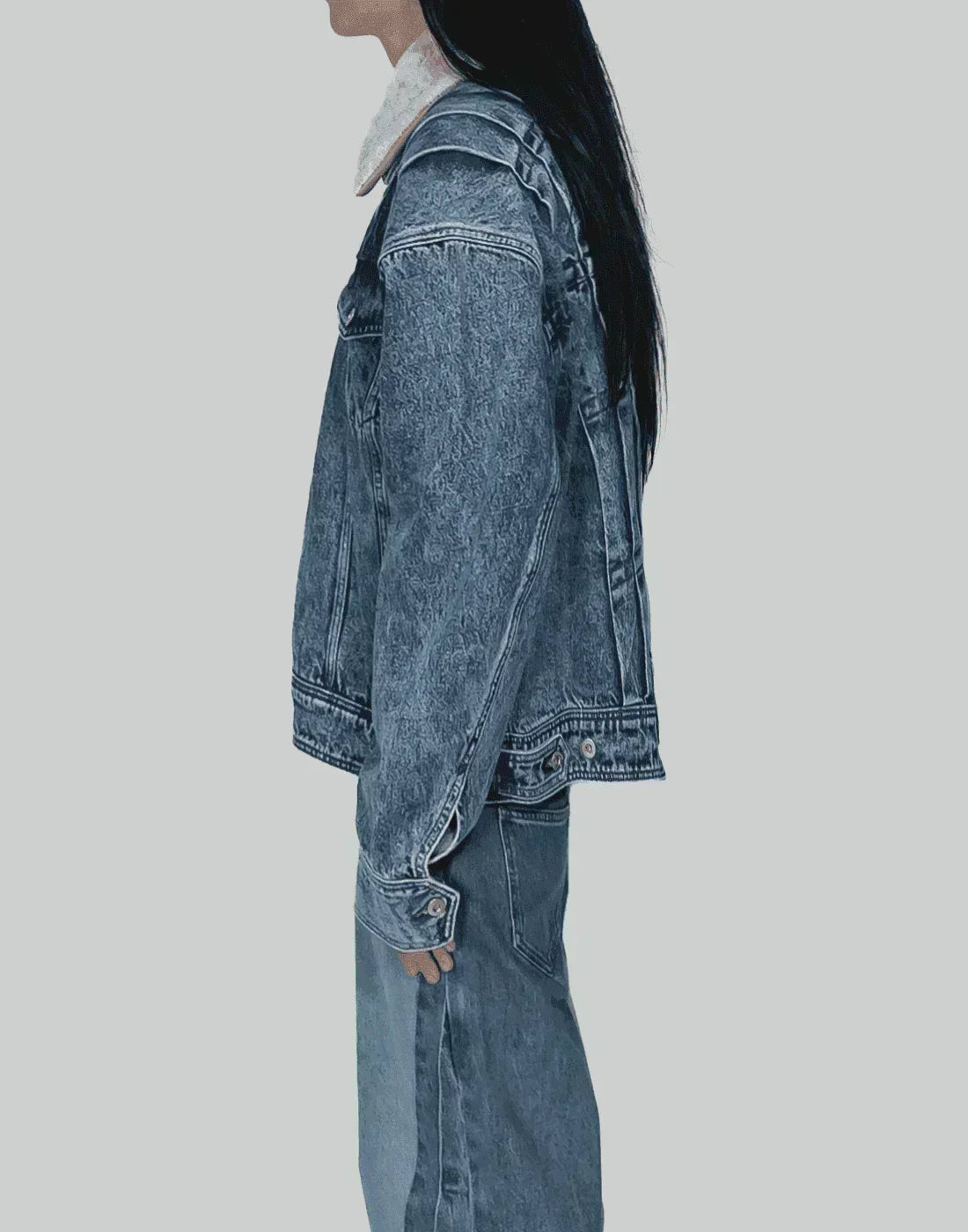 FENG CHEN WANG - PLEATED DENIM JACKET - 082plus