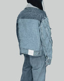 FENG CHEN WANG - PLEATED DENIM JACKET - 082plus