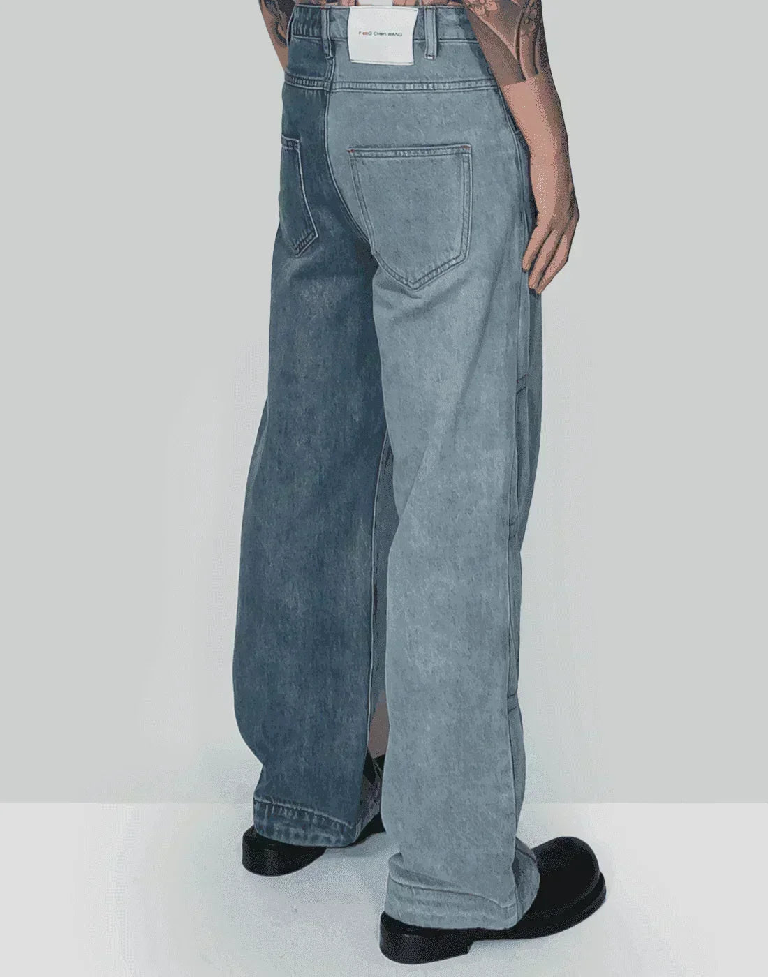 FENG CHEN WANG - PLEATED DENIM JEANS - 082plus