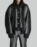 RAW EDGE PATCHWORK DENIM JACKET