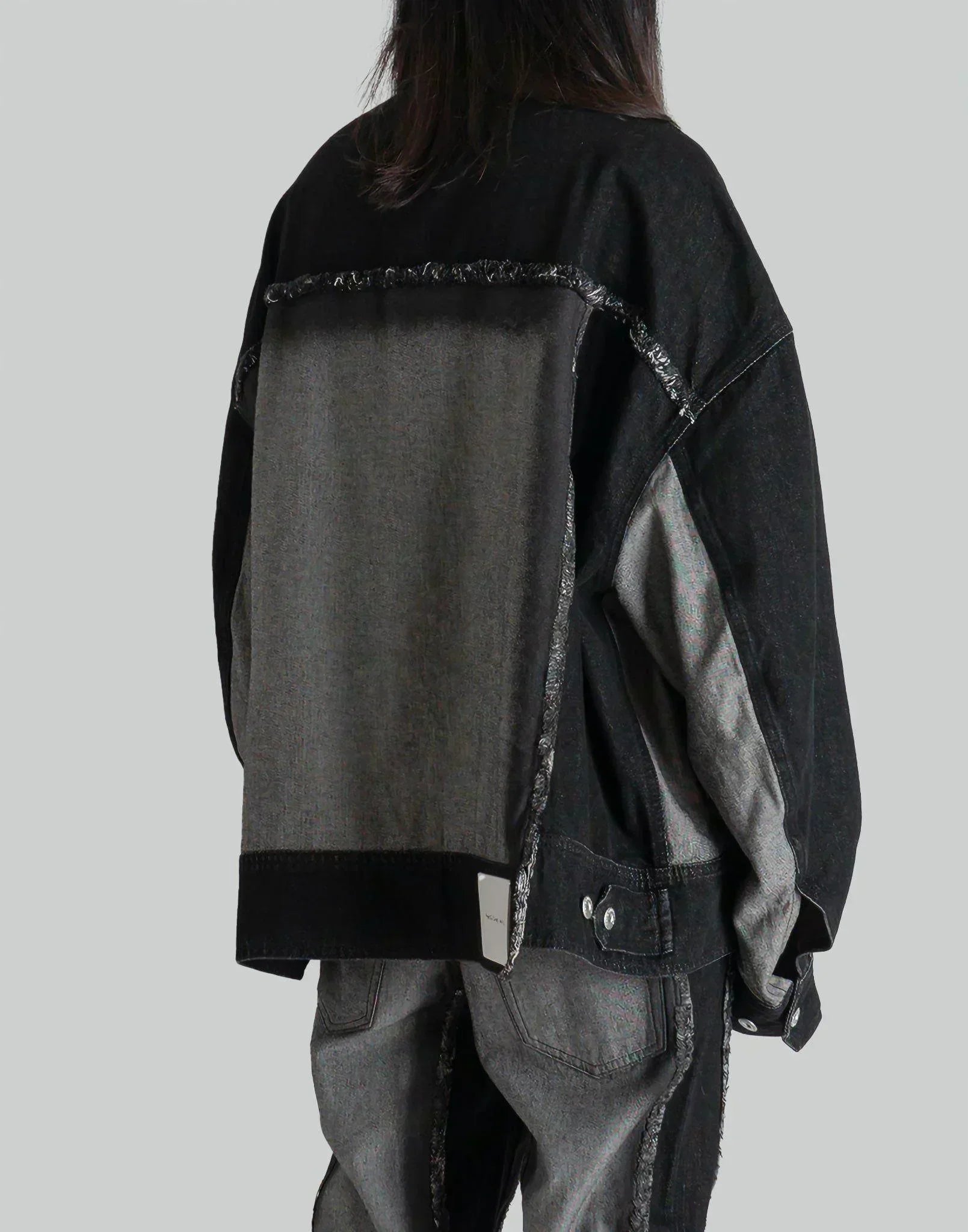 FENG CHEN WANG - RAW EDGE PATCHWORK DENIM JACKET - 082plus