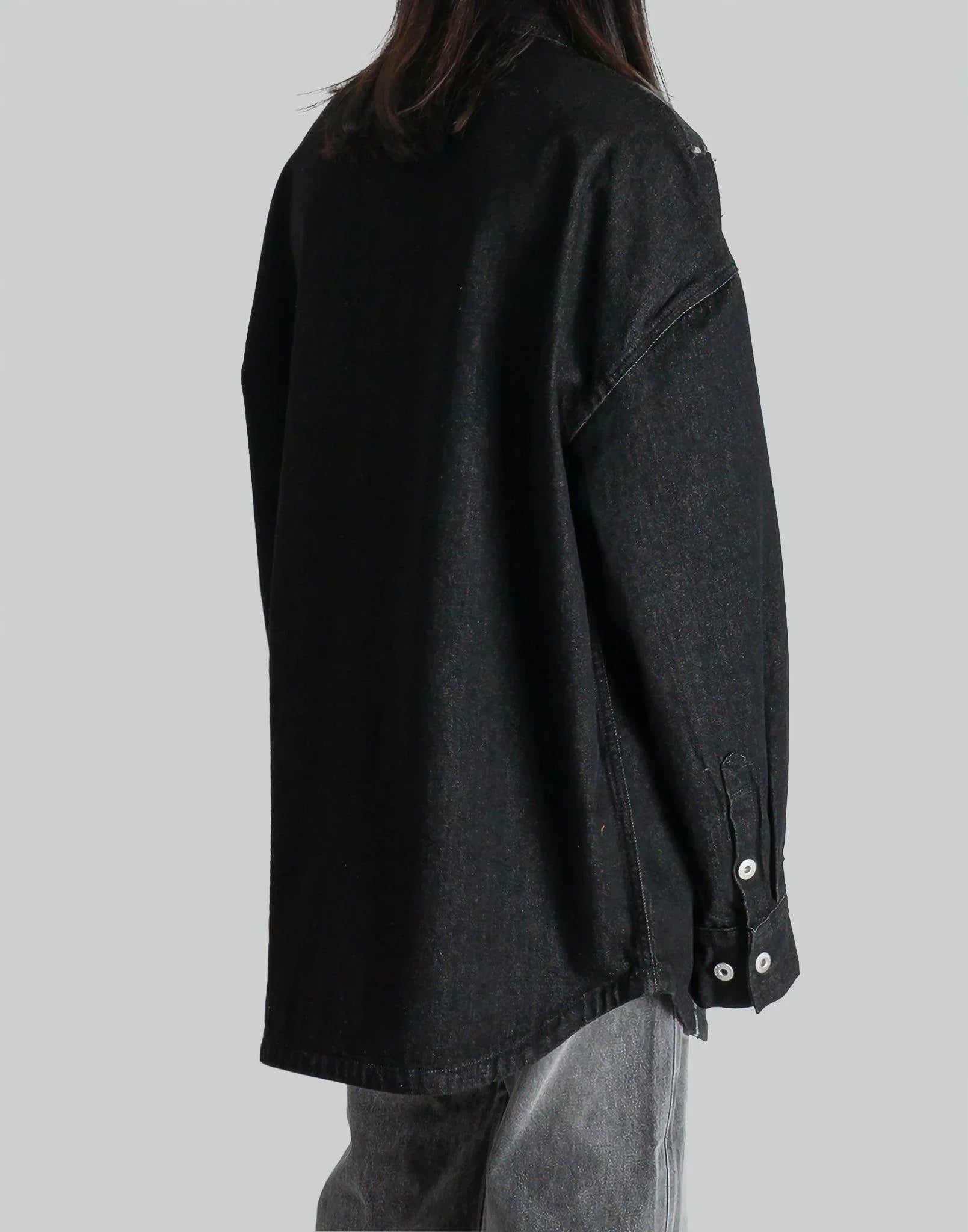 FENG CHEN WANG - RAW EDGE PATCHWORK DENIM SHIRT - 082plus