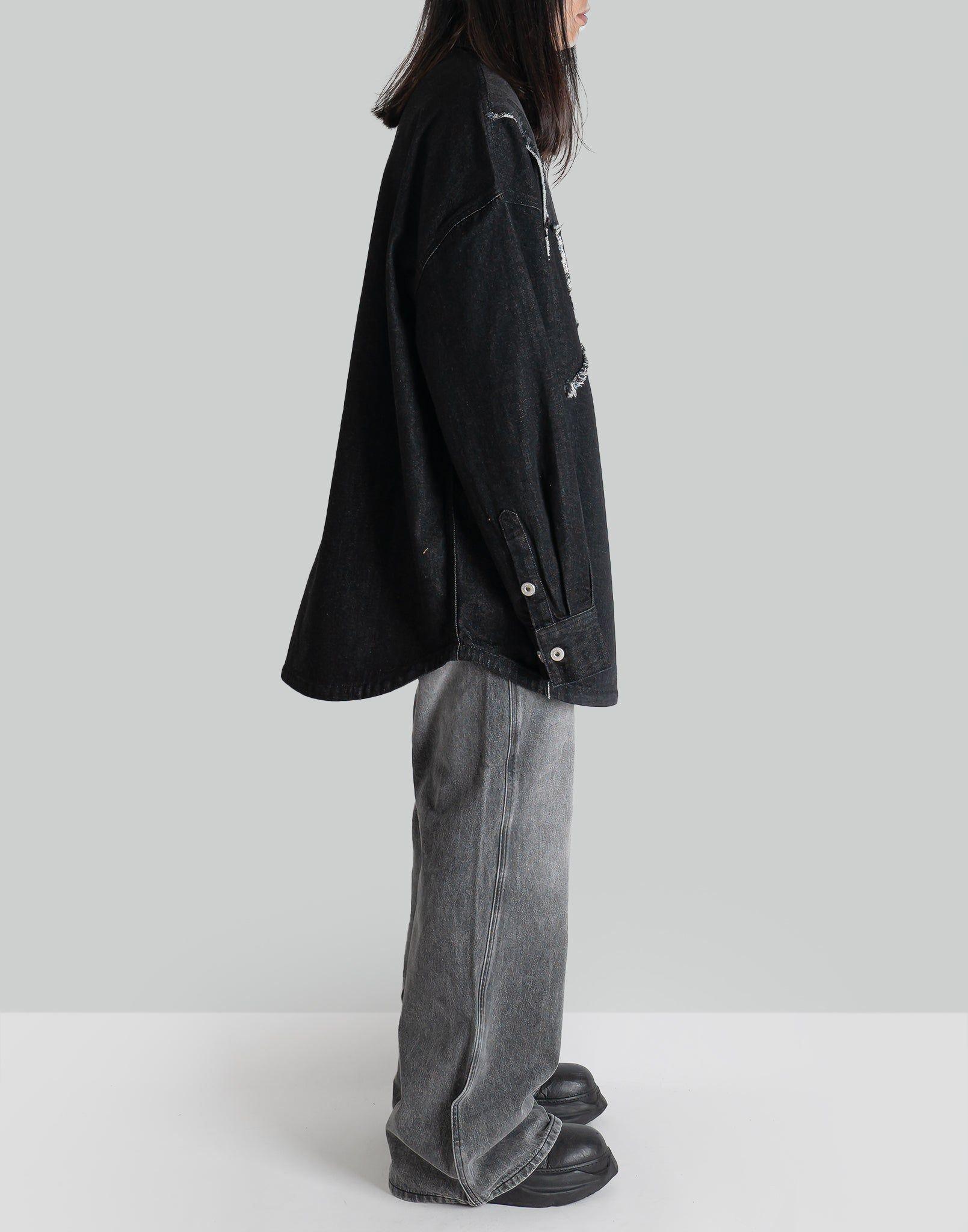 FENG CHEN WANG - RAW EDGE PATCHWORK DENIM SHIRT - 082plus