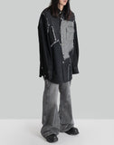 FENG CHEN WANG - RAW EDGE PATCHWORK DENIM SHIRT - 082plus