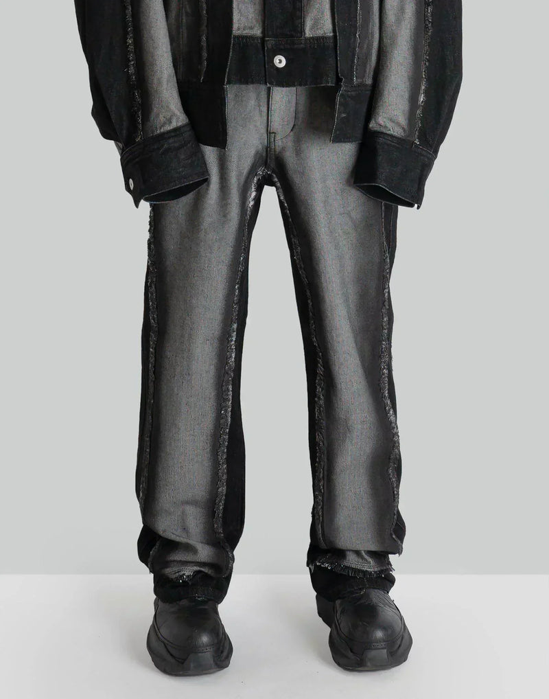 FENG CHEN WANG - RAW EDGE PATCHWORK TROUSERS - 082plus