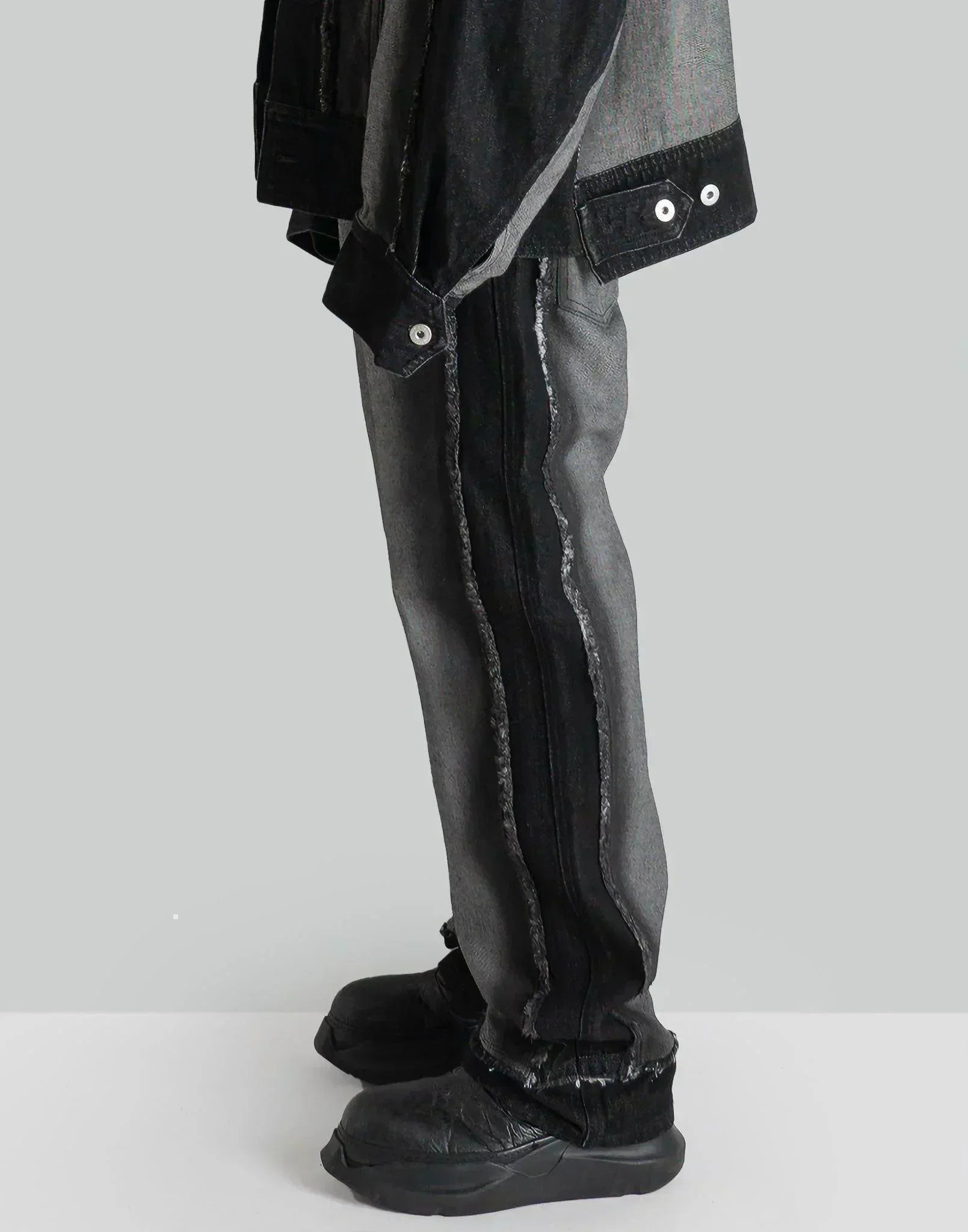 FENG CHEN WANG - RAW EDGE PATCHWORK TROUSERS - 082plus