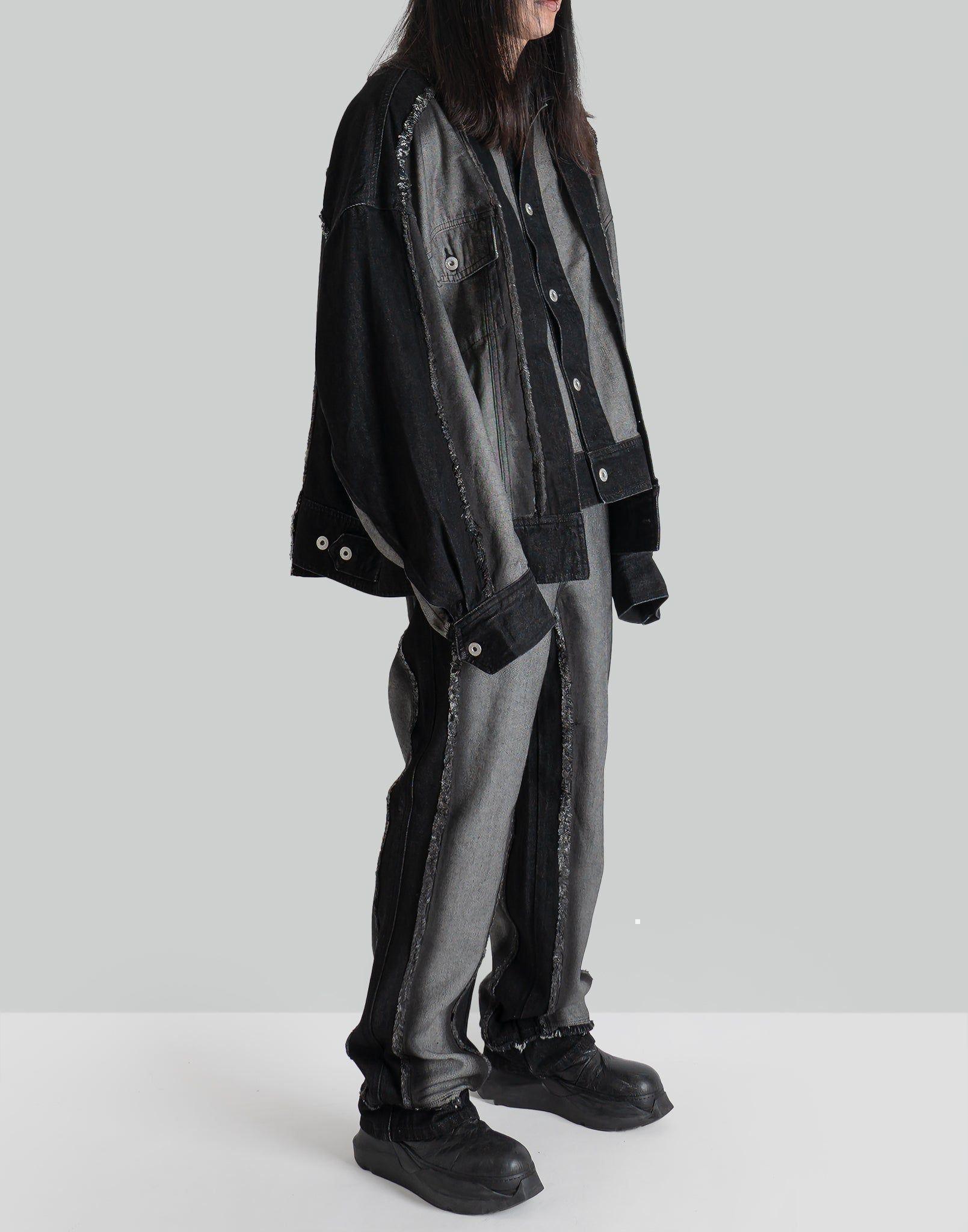 FENG CHEN WANG - RAW EDGE PATCHWORK TROUSERS - 082plus